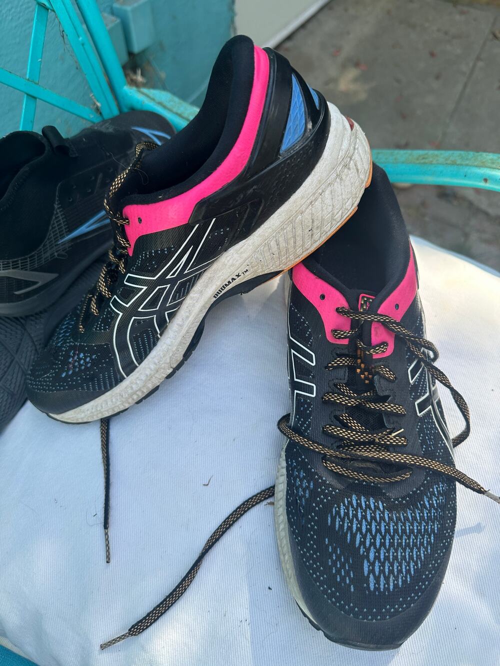 ASICS GEL KAYANO HOT PINK/BLACK STABILITY RUNNING SHOES 9.5 WOMEN'S